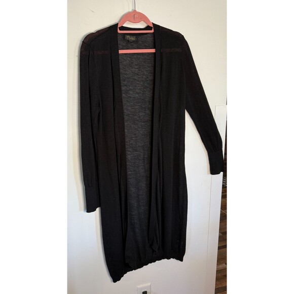 Thalia Sodi Women's Lurex Duster Cardigan Black Size X-Large Lightweight Open - Picture 1 of 6